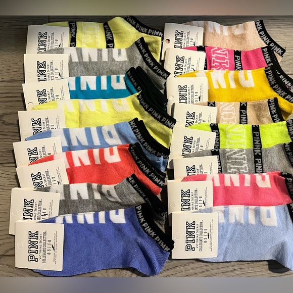 7 pairs Victoria Secret PINK Socks Random Colors - Picture 2 of 2